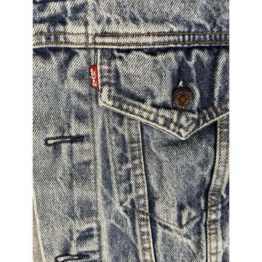 Vintage 80s Levis Type 3 Denim Trucker Jean Jacket 70506 0216 SZ 38 Medium Wash
